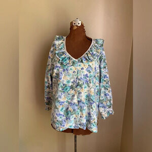 Grandma core floral cardigan blouse , handmade vintage